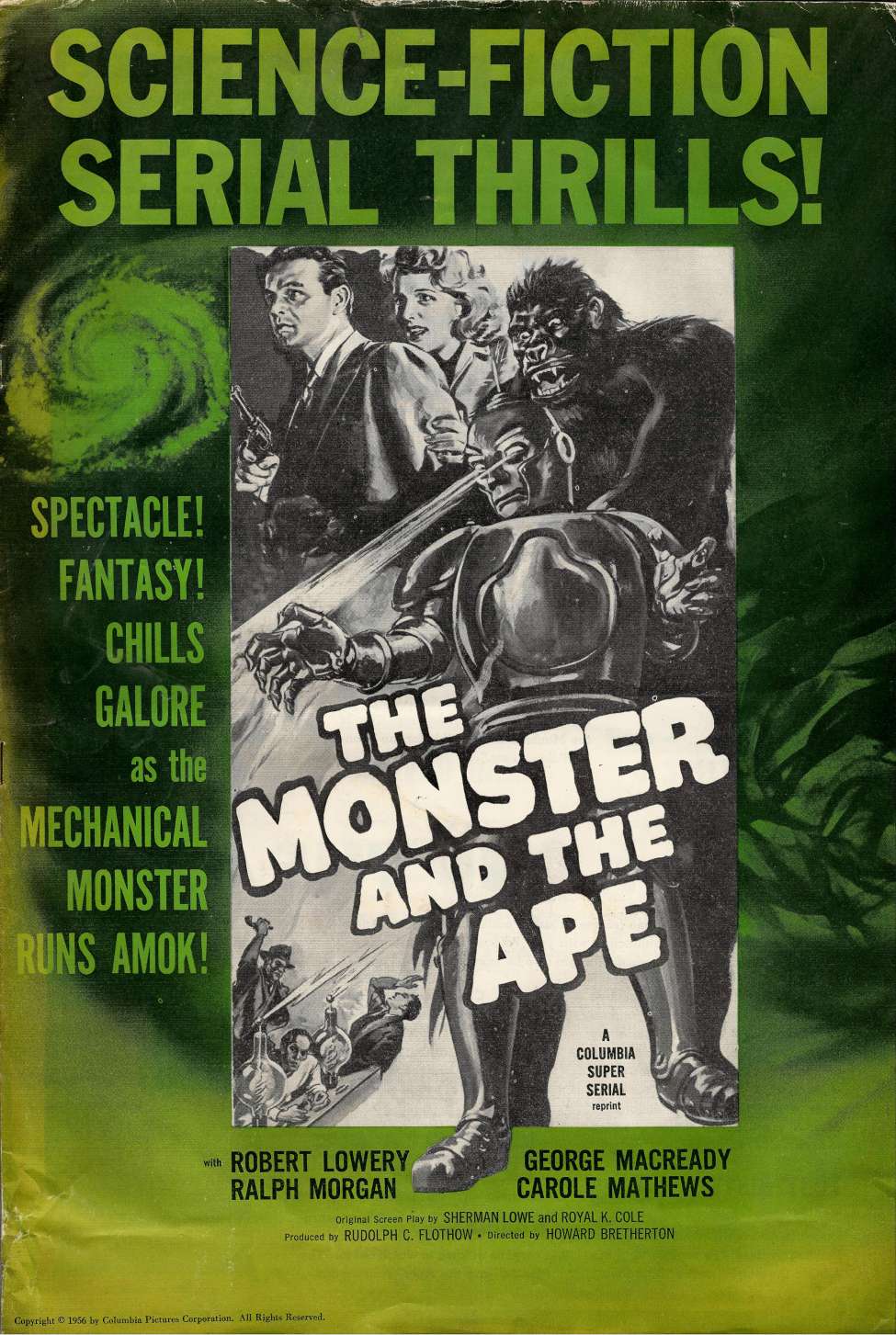 Comic Book Cover For The Monster and the Ape Pressbook