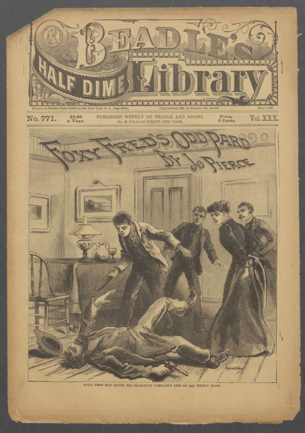 Book Cover For Beadle's Half Dime Library 771 - Foxy Fred's Odd Pard