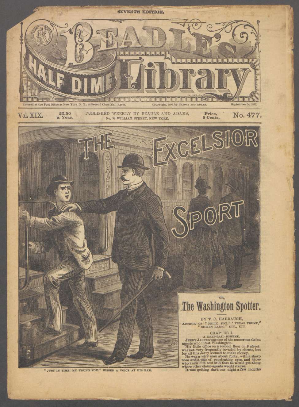 Book Cover For Beadle's Half Dime Library 477 - The Excelsior Sport