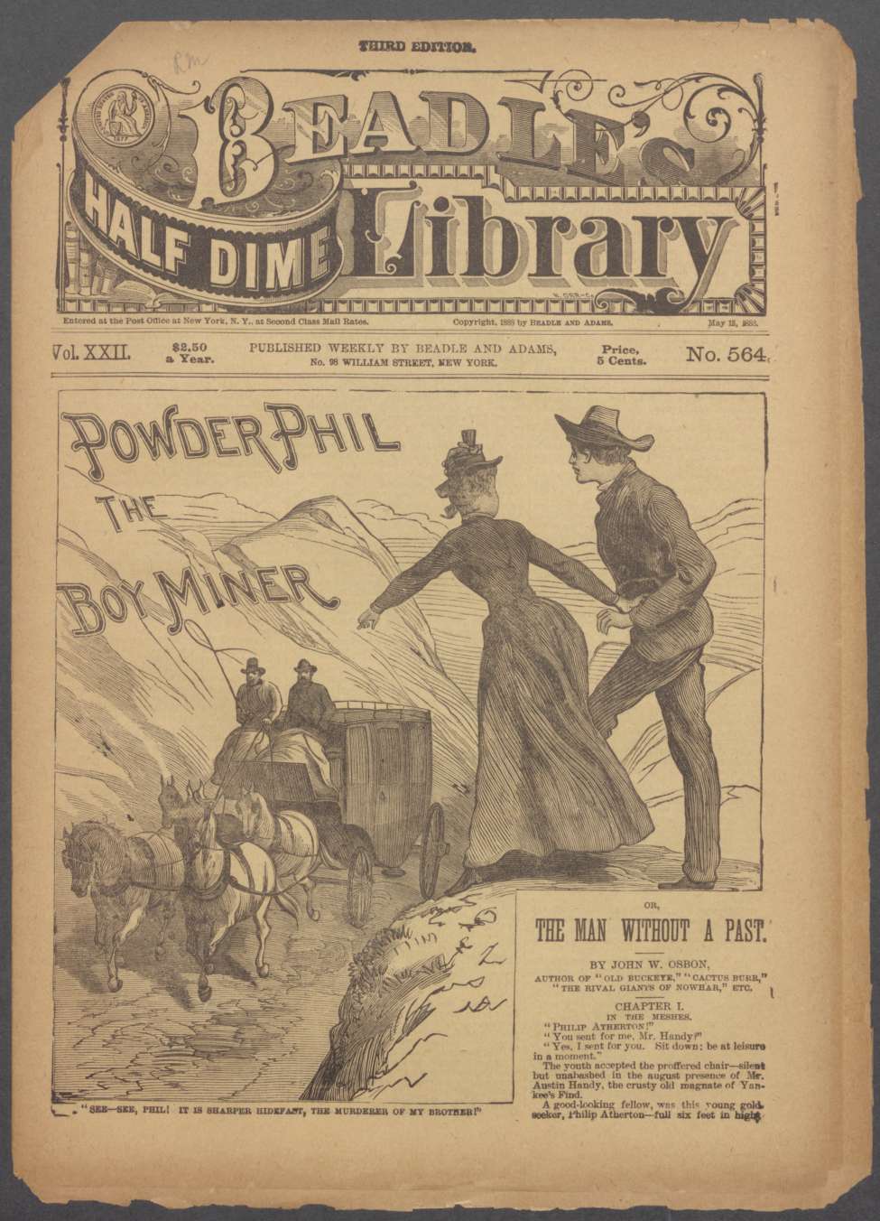 Book Cover For Beadle's Half Dime Library 564 - Powder Phil, the Boy Miner