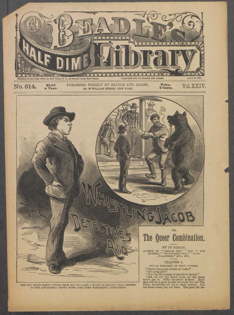 Book Cover For Beadle's Half Dime Library 614 - Whistling Jacob, the Detectives Aid