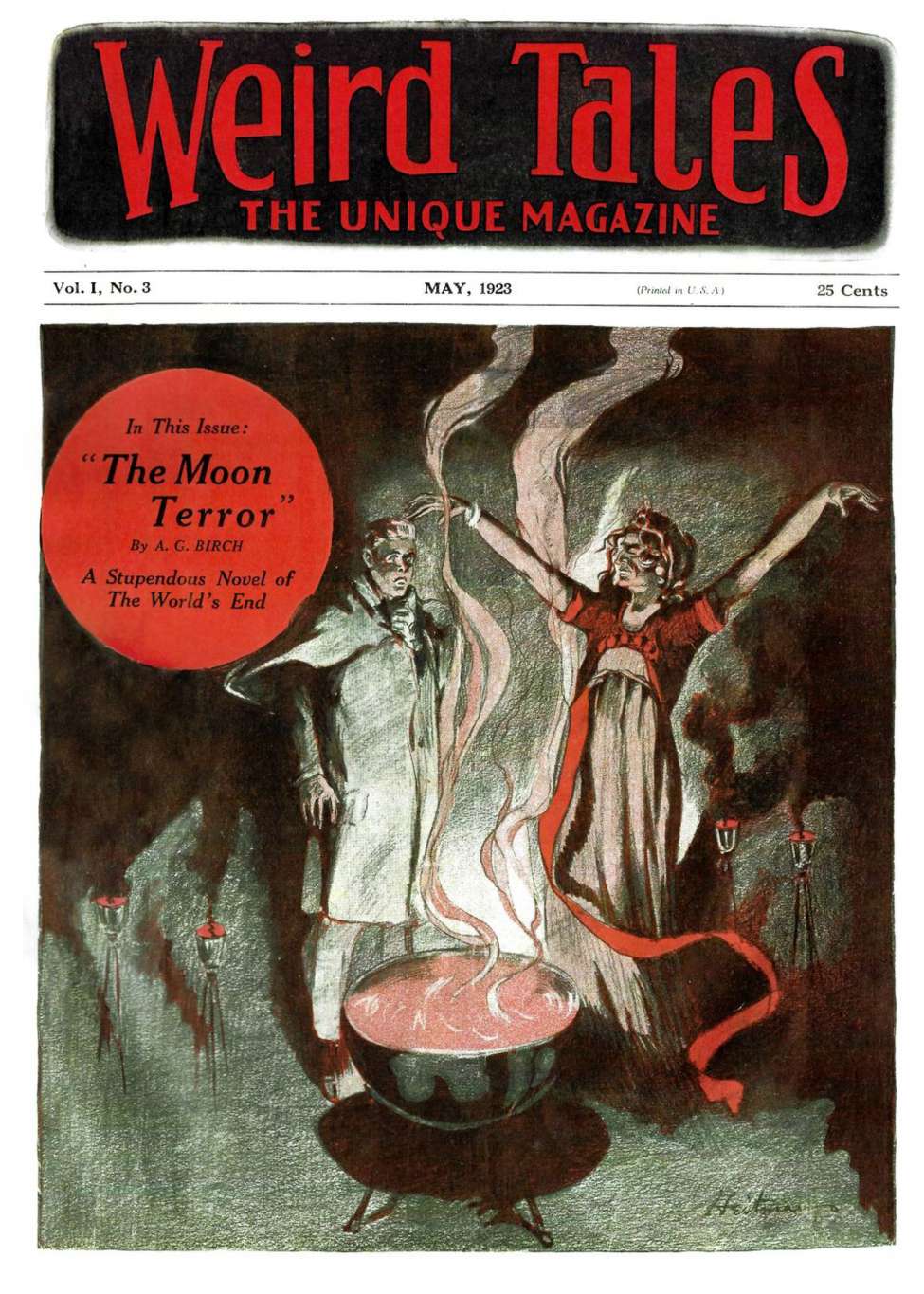 Book Cover For Weird Tales v1 3 - The Moon Terror - A. G. Birch