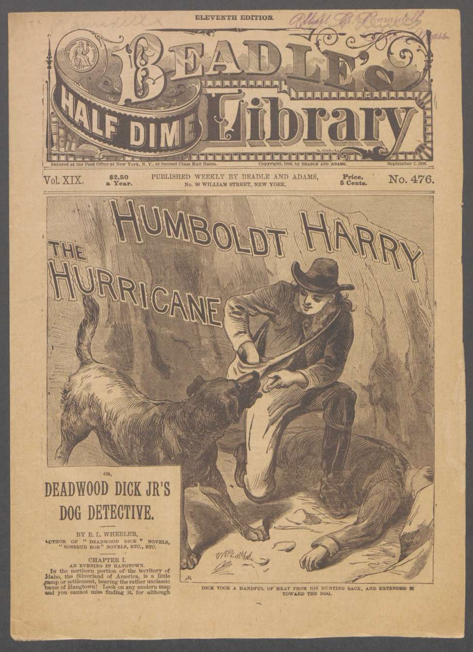 Book Cover For Beadle's Half Dime Library 476 - Humboldt Harry, the Hurricane