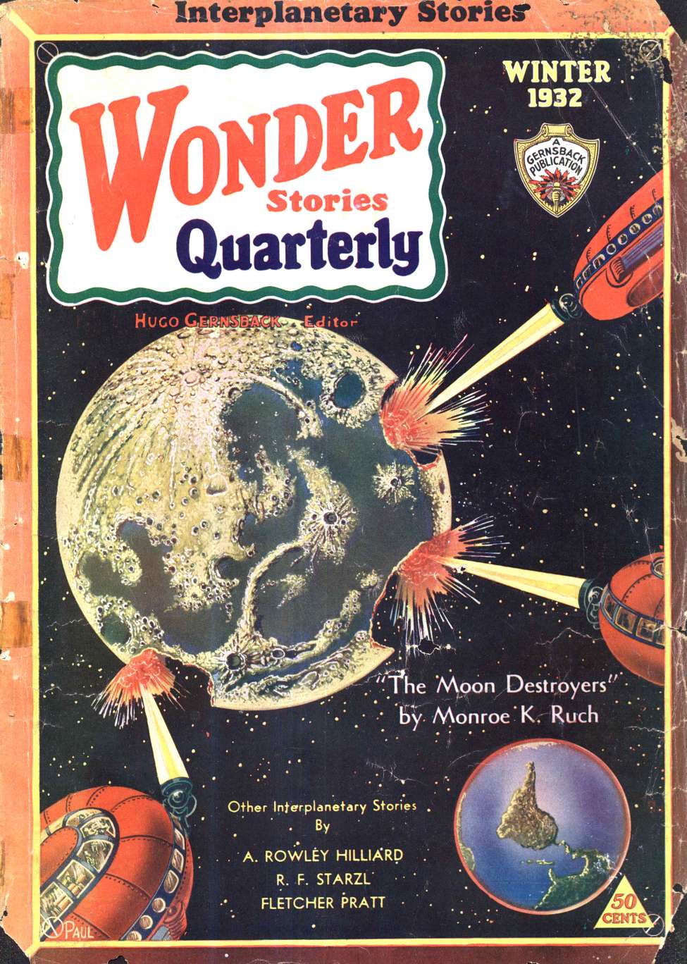 Book Cover For Wonder Stories Quarterly v3 2 - The Onslaught from Rigel - Fletcher Pratt