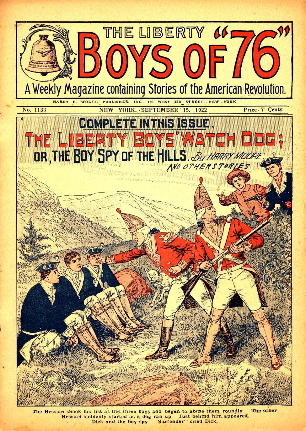 Book Cover For The Liberty Boys of 76 1133 - The Liberty Boys' Watch Dog