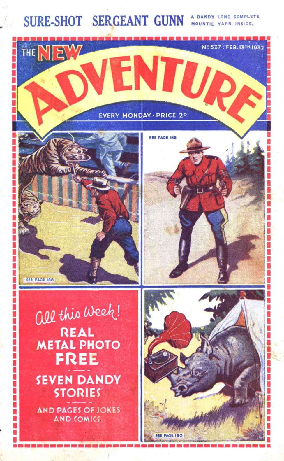Comic Book Cover For Adventure 537