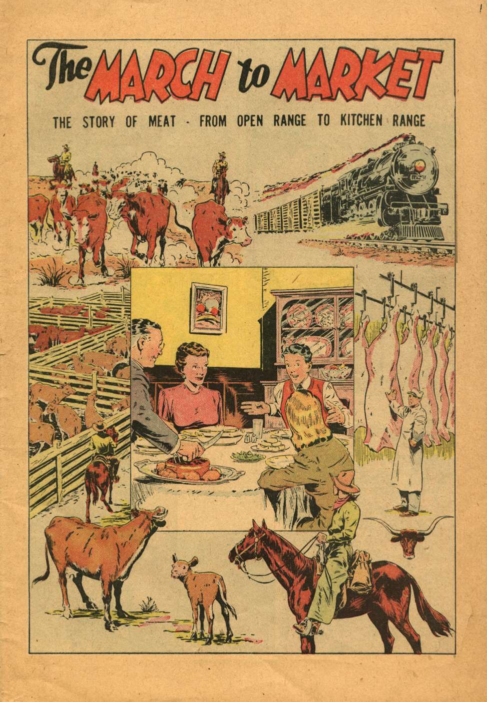 Comic Book Cover For March to Market - The Story of Meat