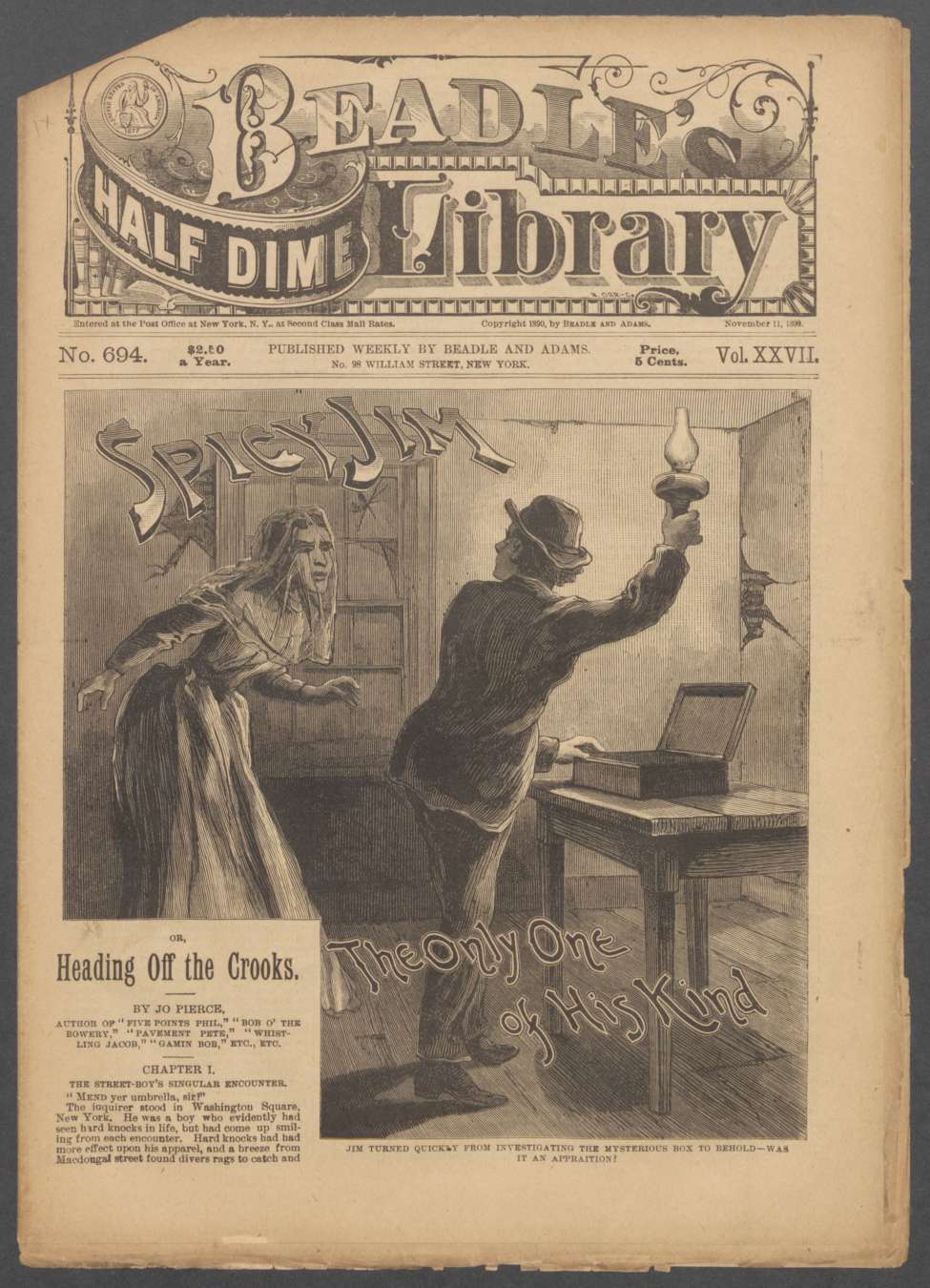 Book Cover For Beadle's Half Dime Library 694 - Spicy Jim, the Only One of His Kind