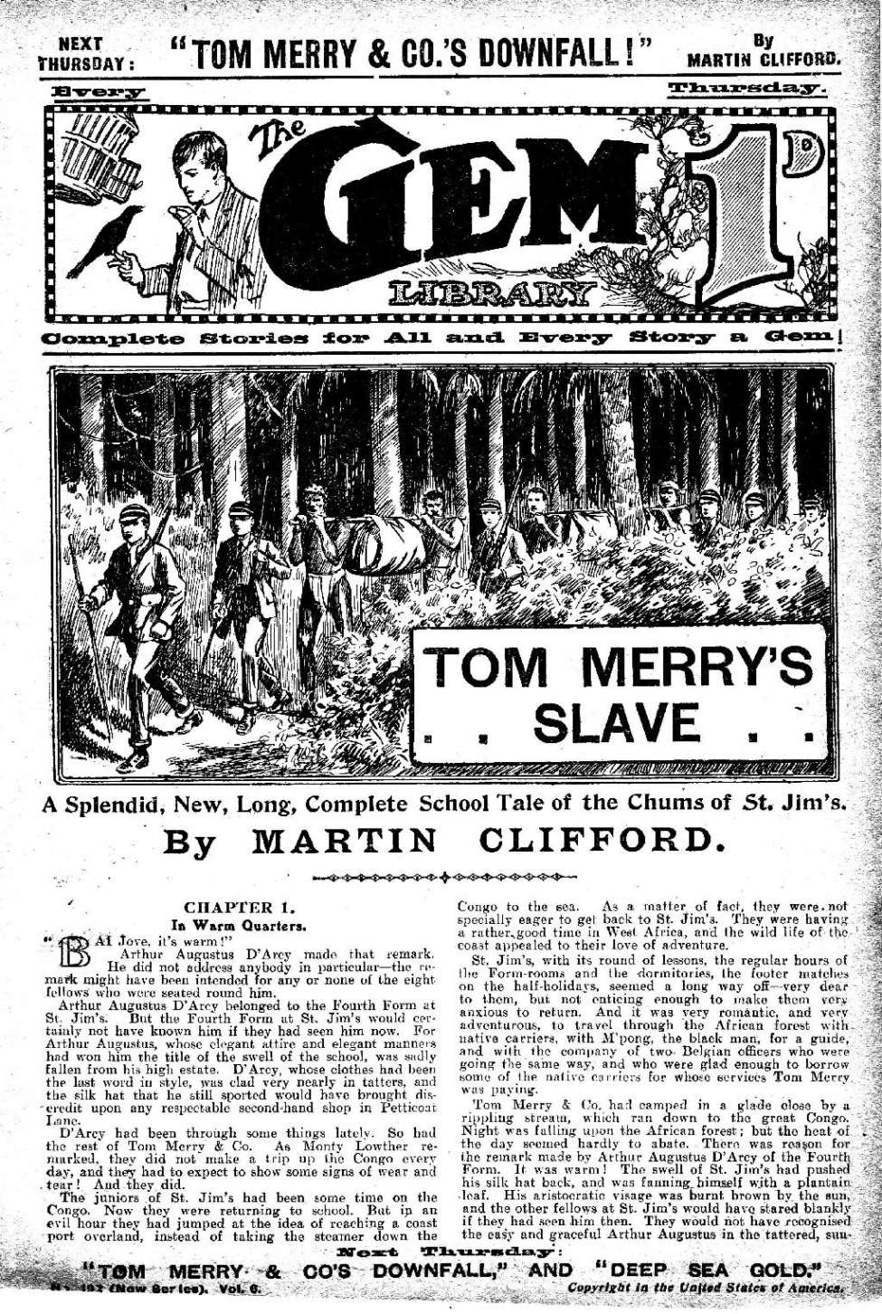 Book Cover For The Gem v2 192 - Tom Merry’s Slave
