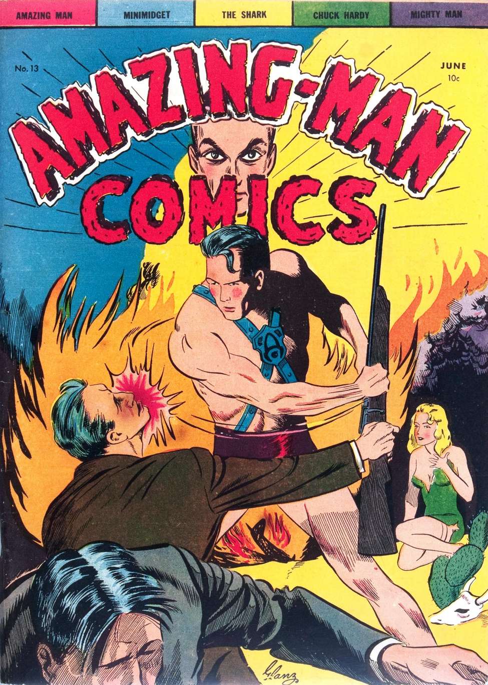 Comic Book Cover For Amazing Man Comics 13