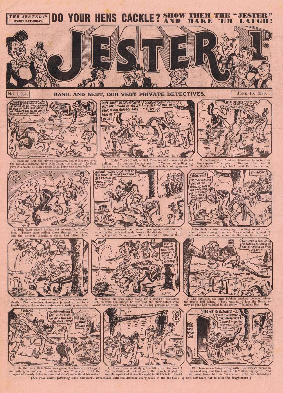 Comic Book Cover For Jester 1961