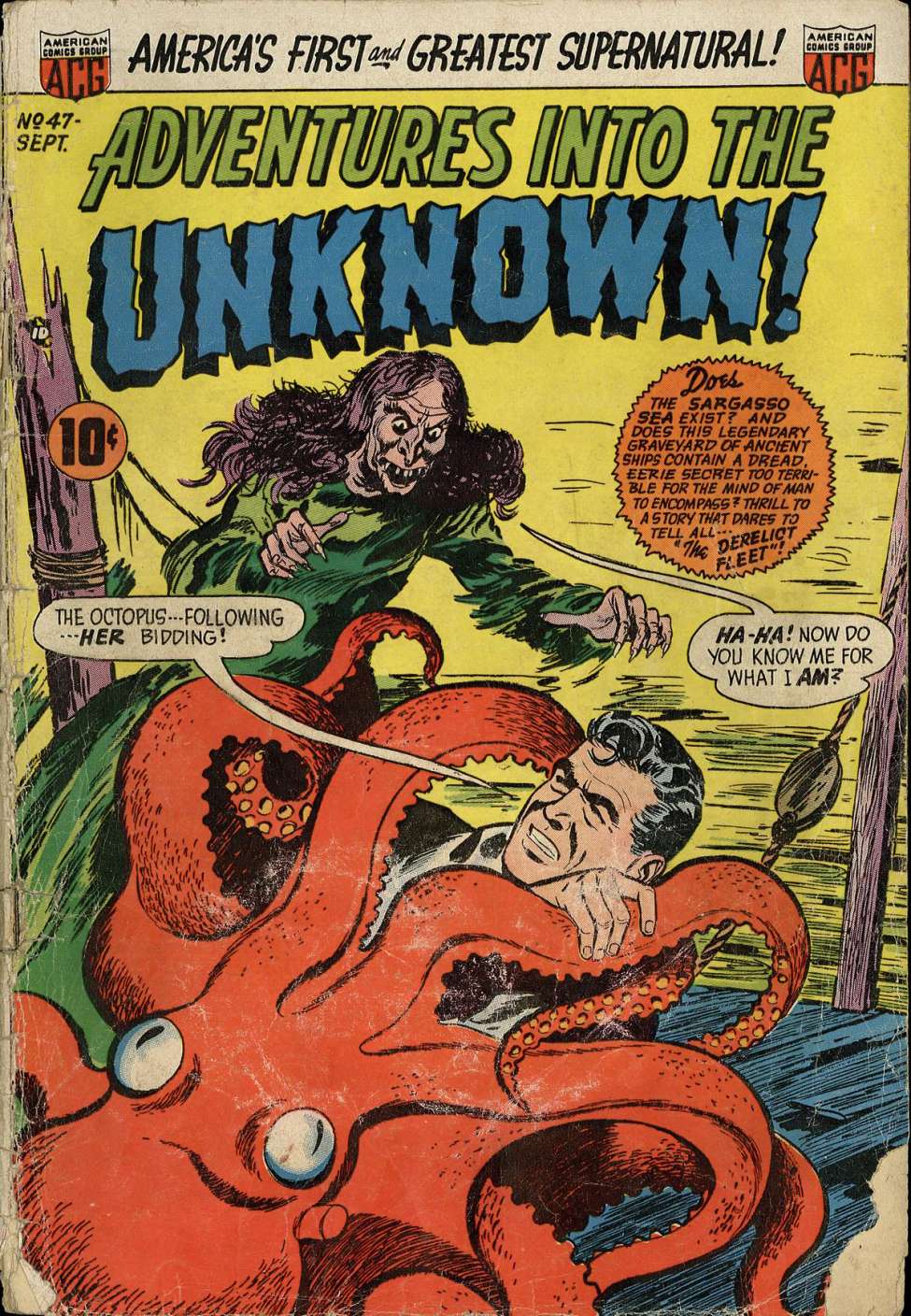 Comic Book Cover For Adventures into the Unknown 47
