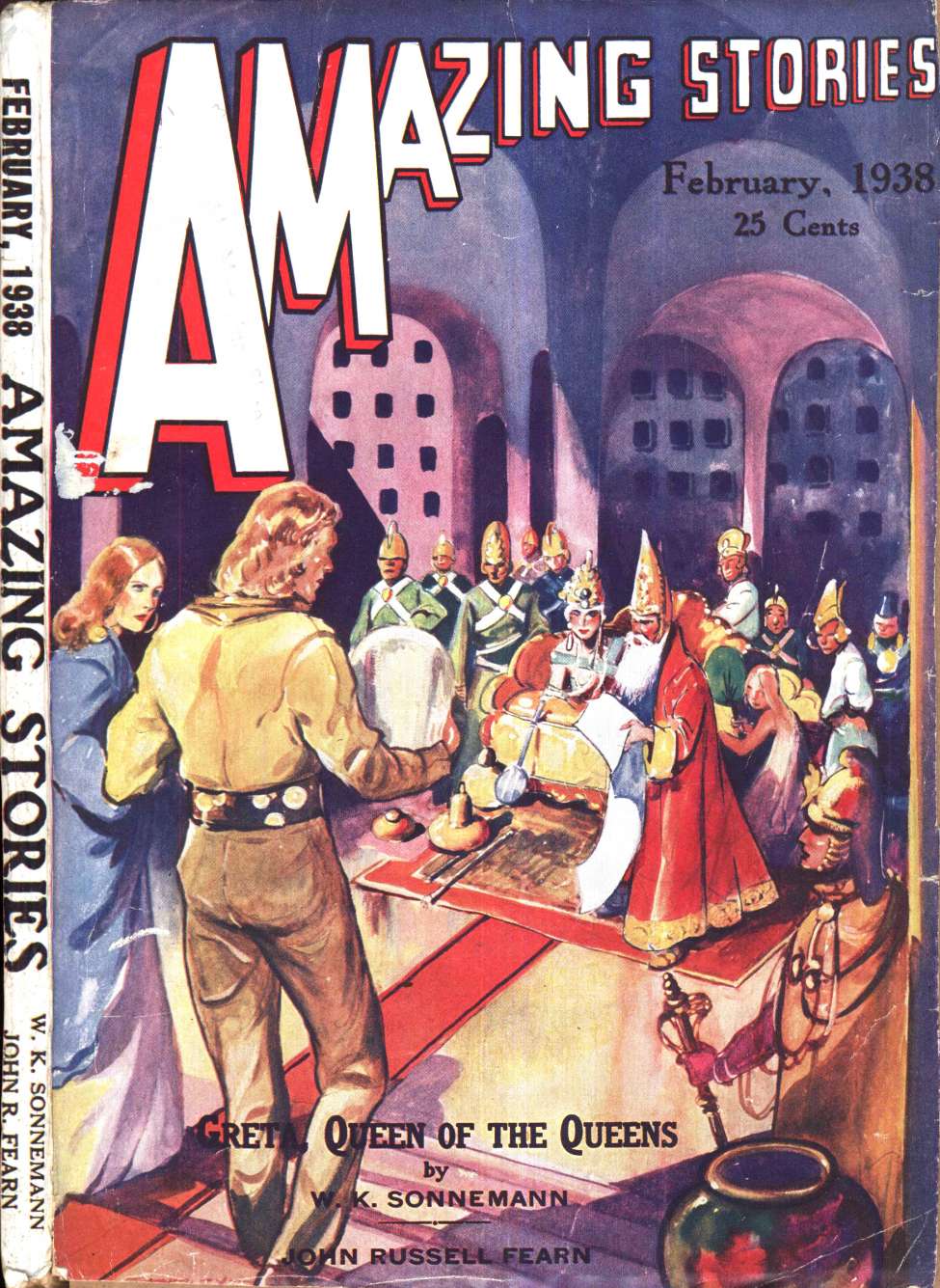Book Cover For Amazing Stories v12 1 - Greta, Queen of Queens - W. K Sonnemann
