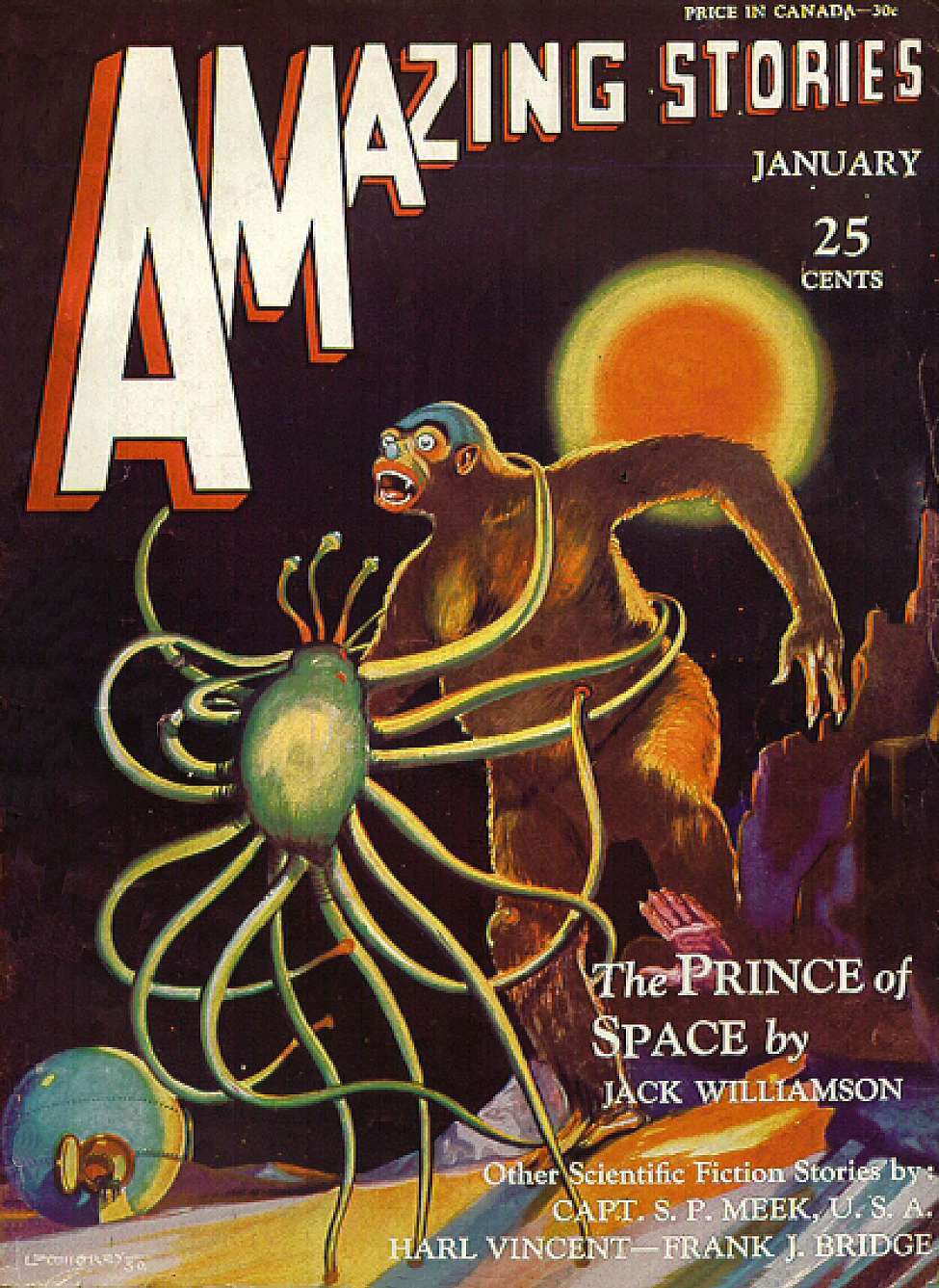 Comic Book Cover For Amazing Stories v5 10 - The Prince of Space - Jack Williamson
