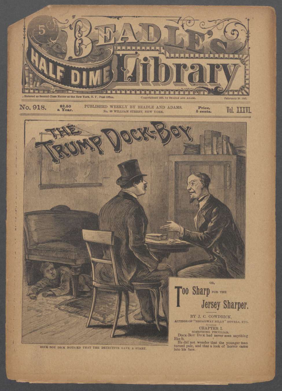 Book Cover For Beadle's Half Dime Library 918 - The Trump Dock-Boy