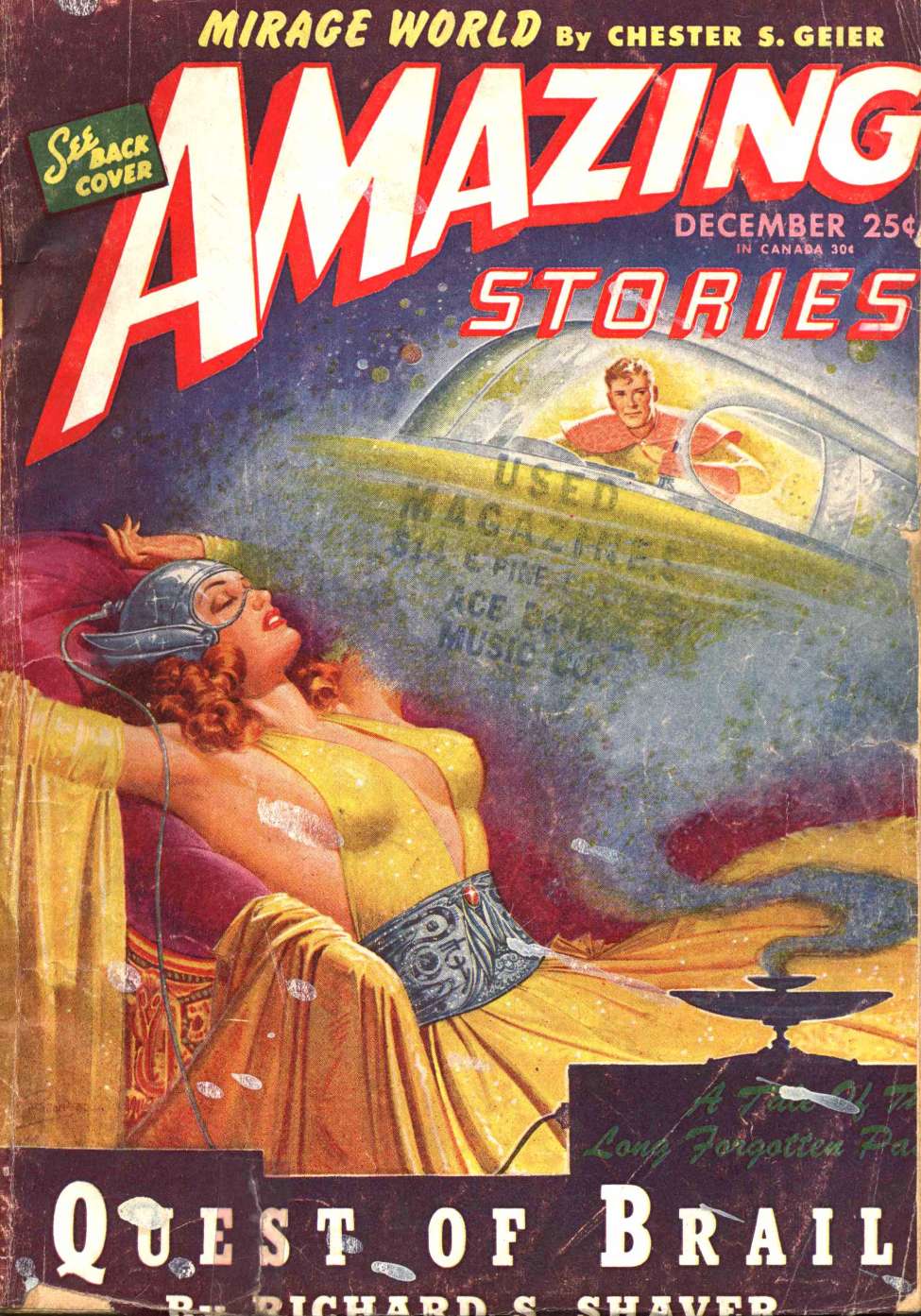 Book Cover For Amazing Stories v19 4 - Quest of Brail - Richard S. Shaver
