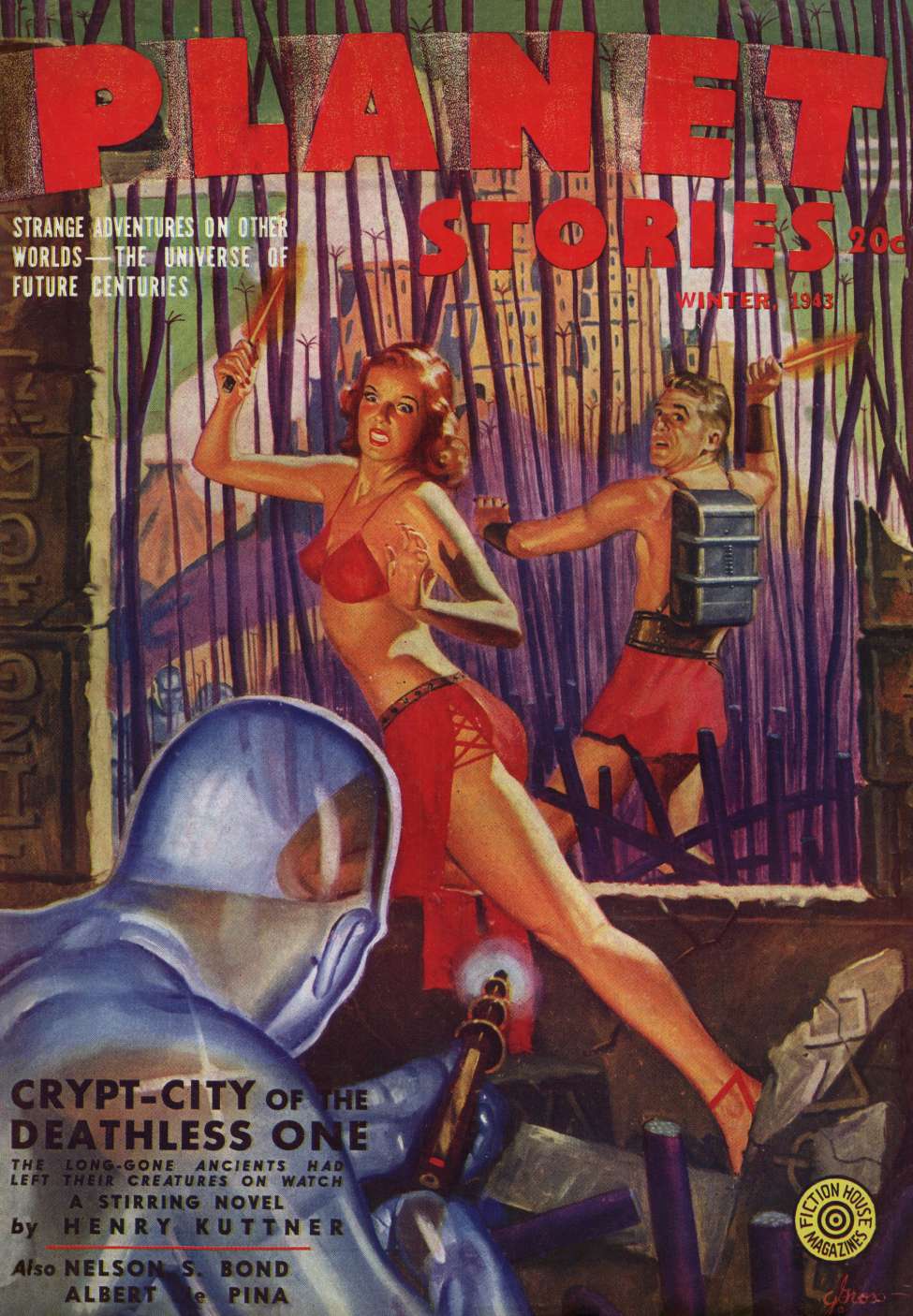 Book Cover For Planet Stories v2 5 - Crypt-City of the Deathless One - Henry Kuttner