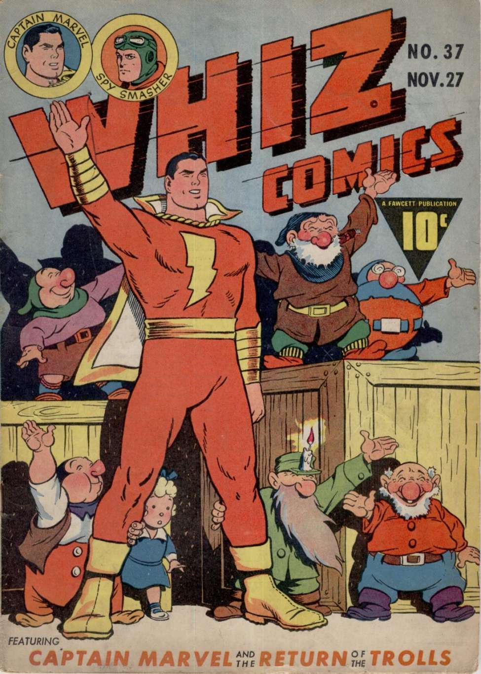 Comic Book Cover For Whiz Comics 37