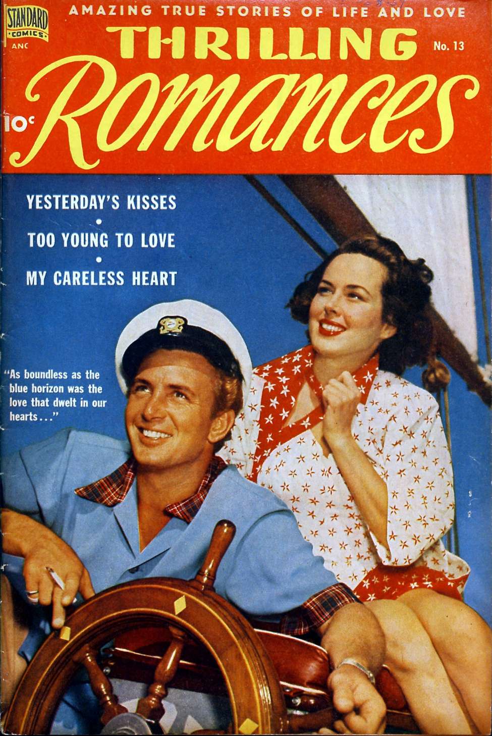 Comic Book Cover For Thrilling Romances 13