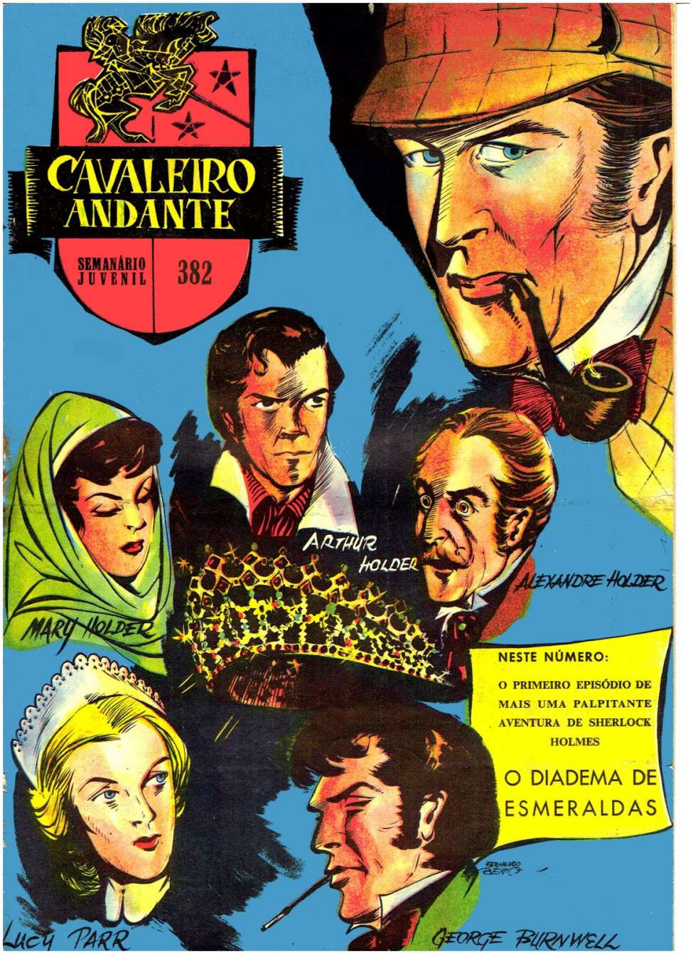 Comic Book Cover For Sherlock Holmes in O Diadema Esmeraldas