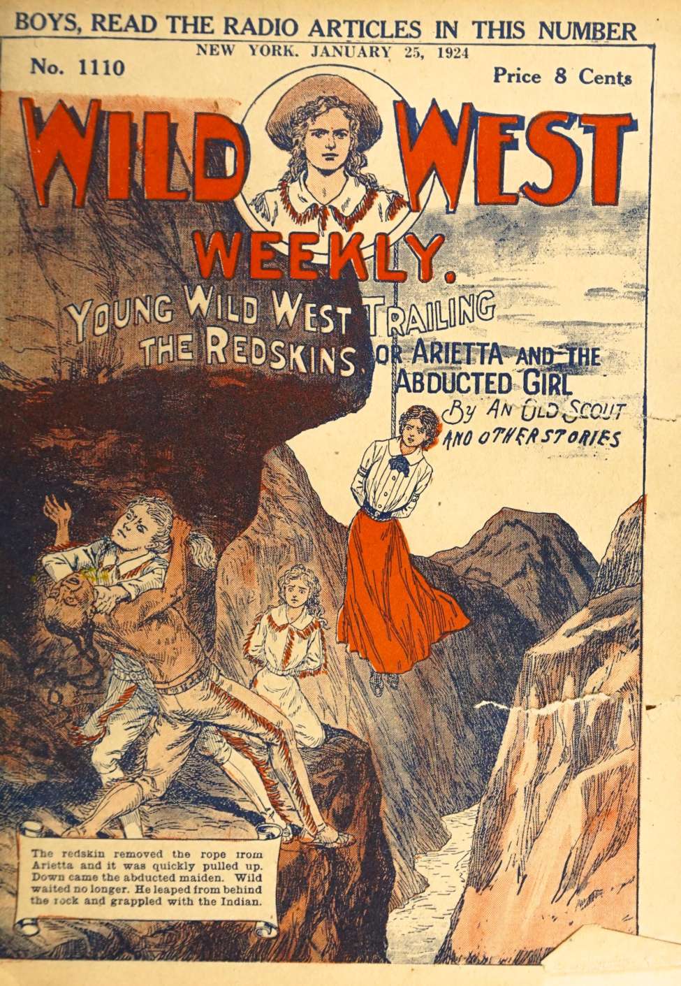 Book Cover For Wild West Weekly 1110 - Young Wild West Trailing the Redskins