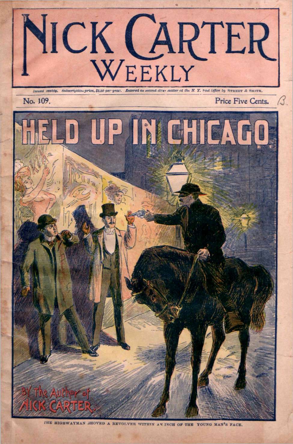 Book Cover For Nick Carter Weekly 109 - Held Up In Chicago