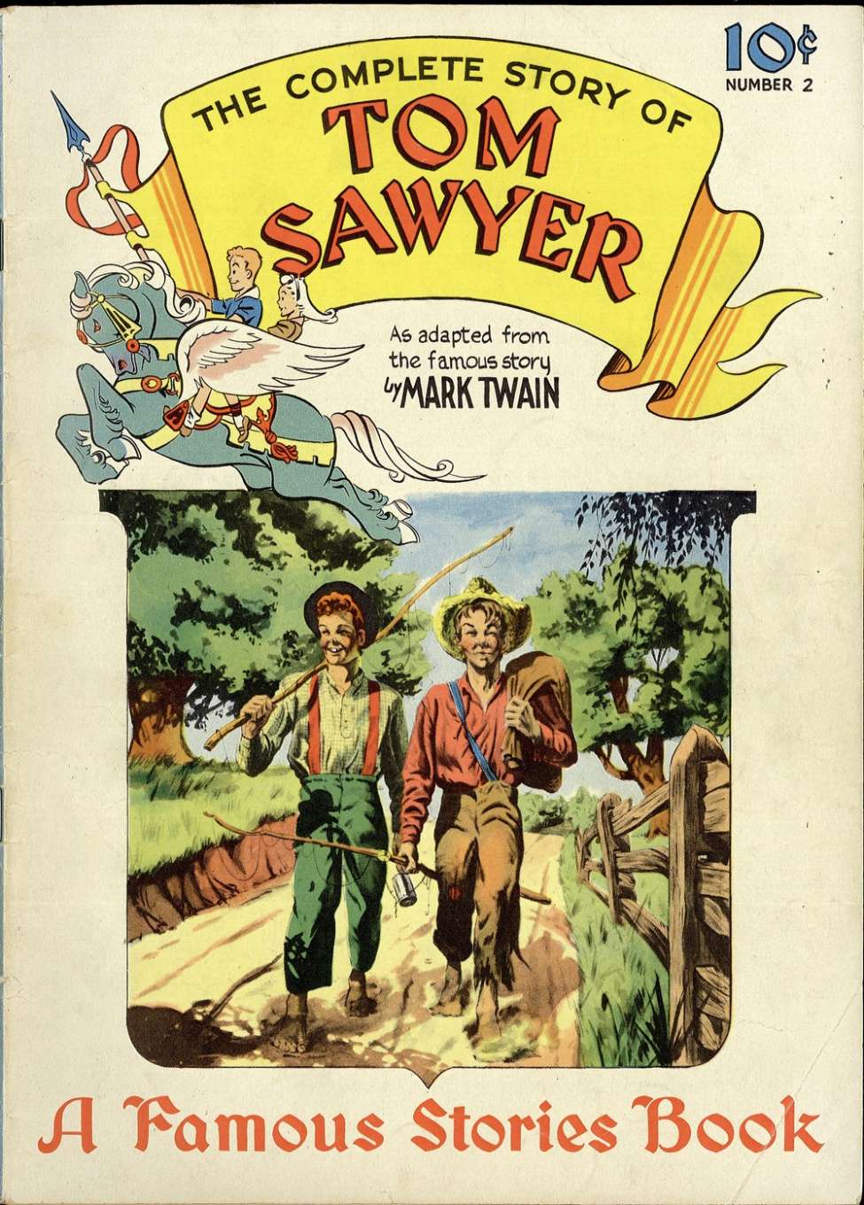 Comic Book Cover For Famous Stories 2 - Tom Sawyer