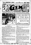Cover For The Gem v2 181 - The Secret of the Sea
