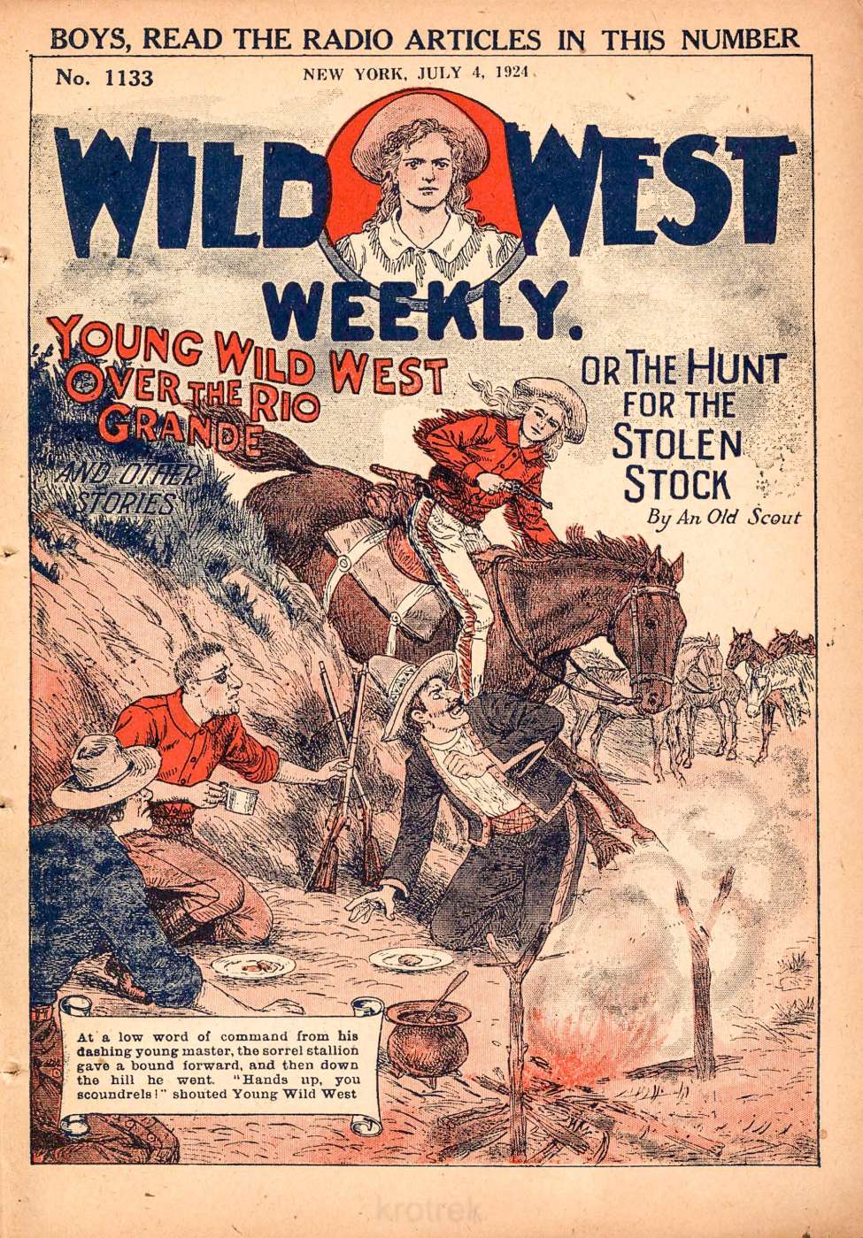 Book Cover For Wild West Weekly 1133 - Young Wild West over the Rio Grande