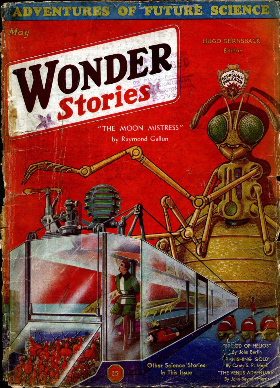 Book Cover For Wonder Stories v3 12 - Brood of Helios - John Bertin