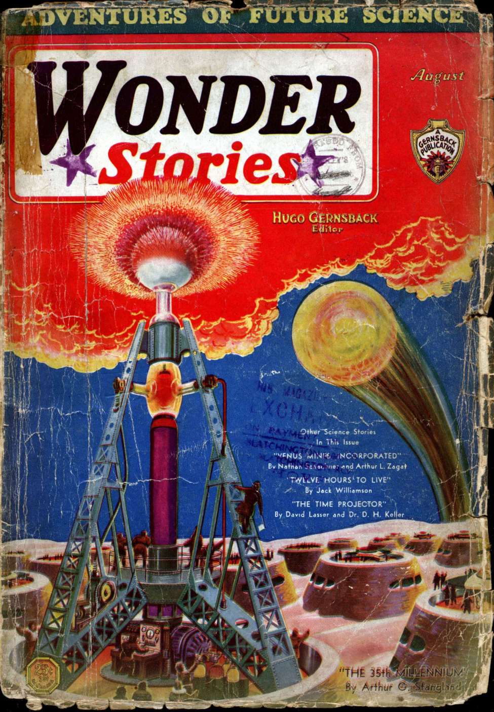 Comic Book Cover For Wonder Stories v3 3 - Venus Mines, Incorporated - Nat Schachner
