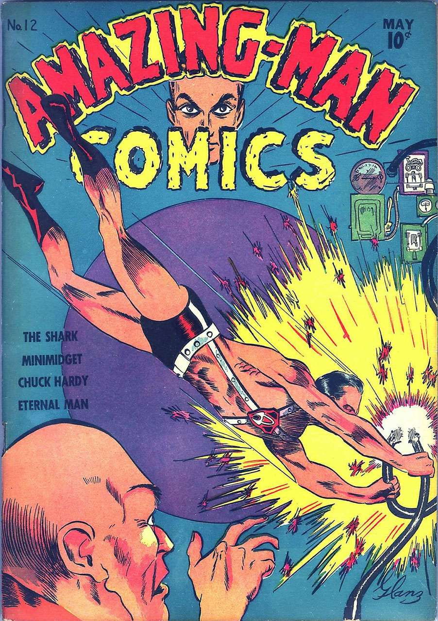 Comic Book Cover For Amazing Man Comics 12
