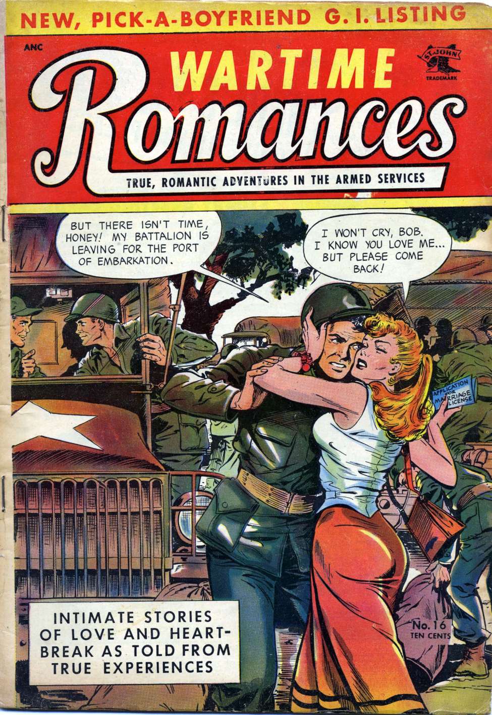 Comic Book Cover For Wartime Romances 16 - Version 2