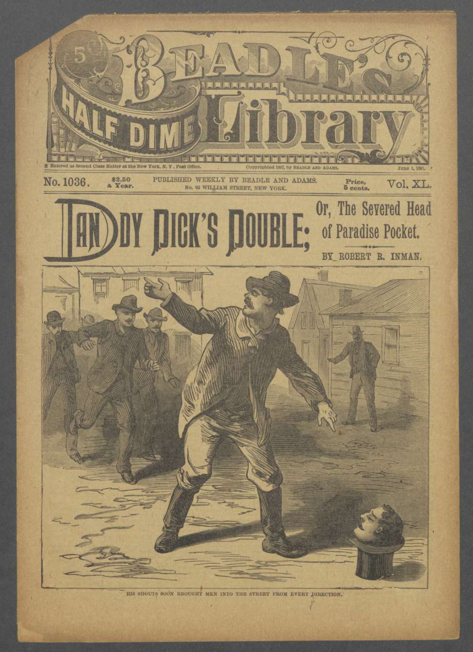 Book Cover For Beadle's Half Dime Library 1036 - Dandy Dick's Double