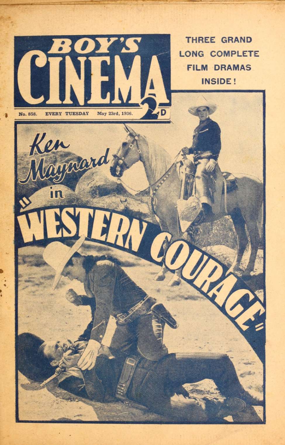 Comic Book Cover For Boy's Cinema 858 - Western Courage - Ken Maynard