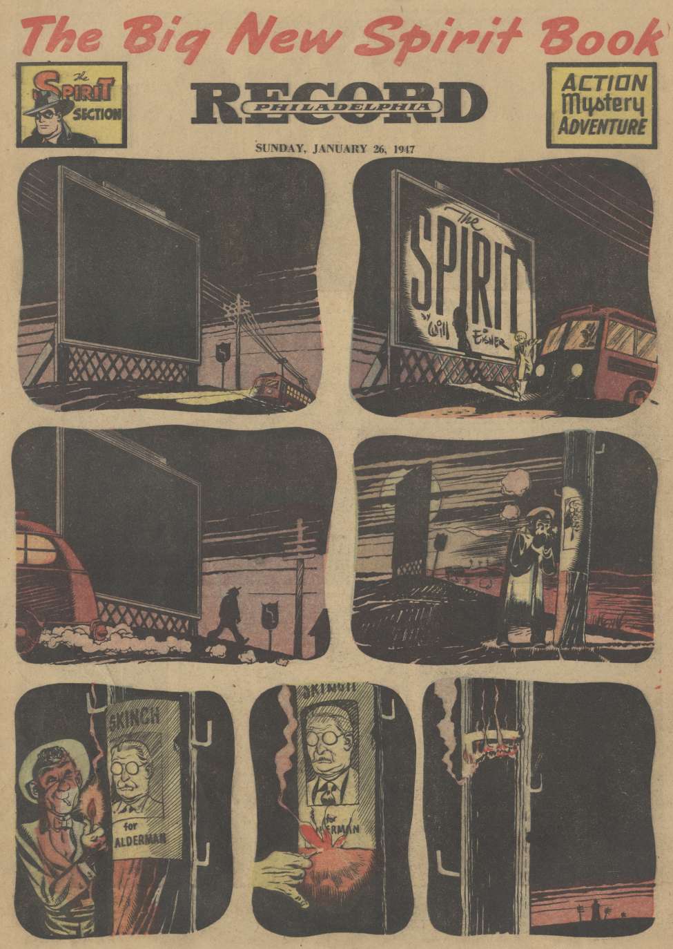 Comic Book Cover For The Spirit (1947-01-26) - Philadelphia Record