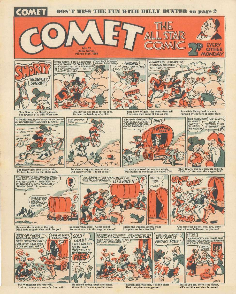 Comic Book Cover For The Comet 91