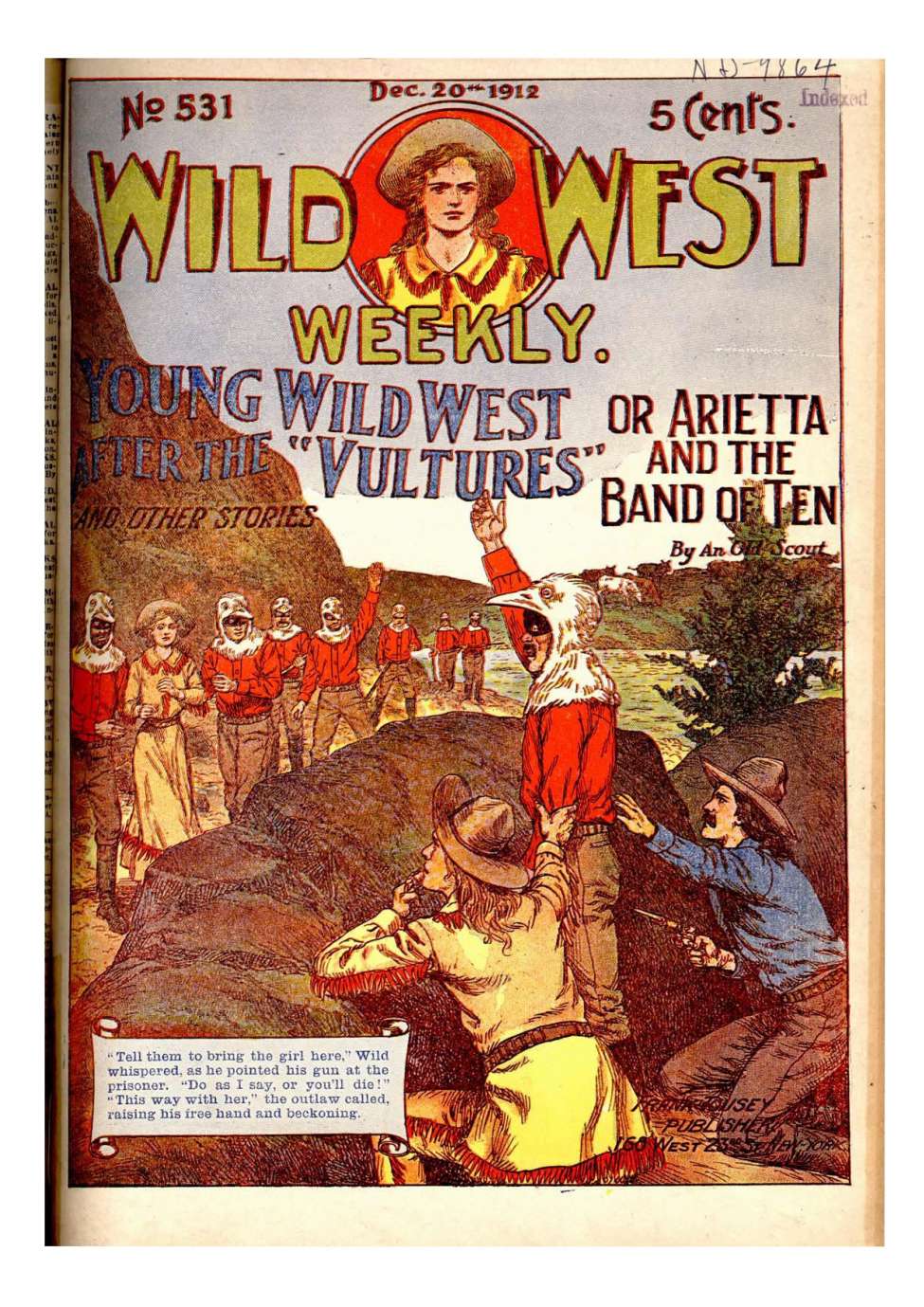 Comic Book Cover For Wild West Weekly 531 - Young Wild West After The Vultures