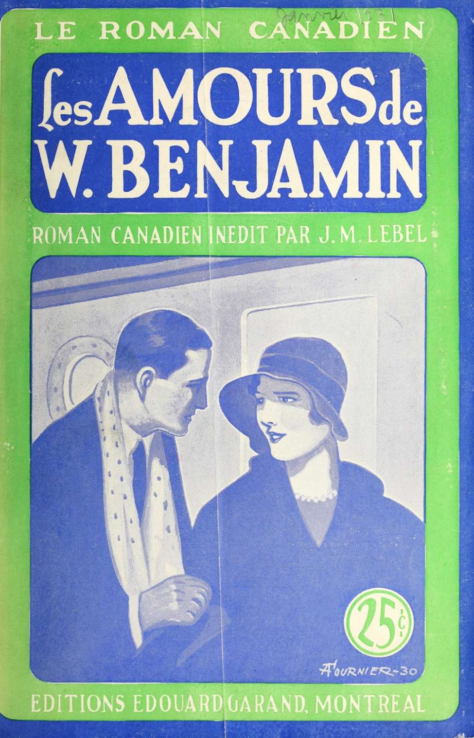 Book Cover For Le Roman Canadien 71 - Les amours de W. Benjamin