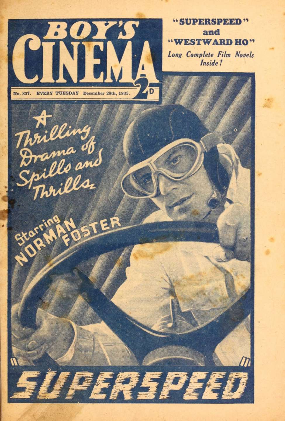 Comic Book Cover For Boy's Cinema 837 - Superspeed - Norman Foster