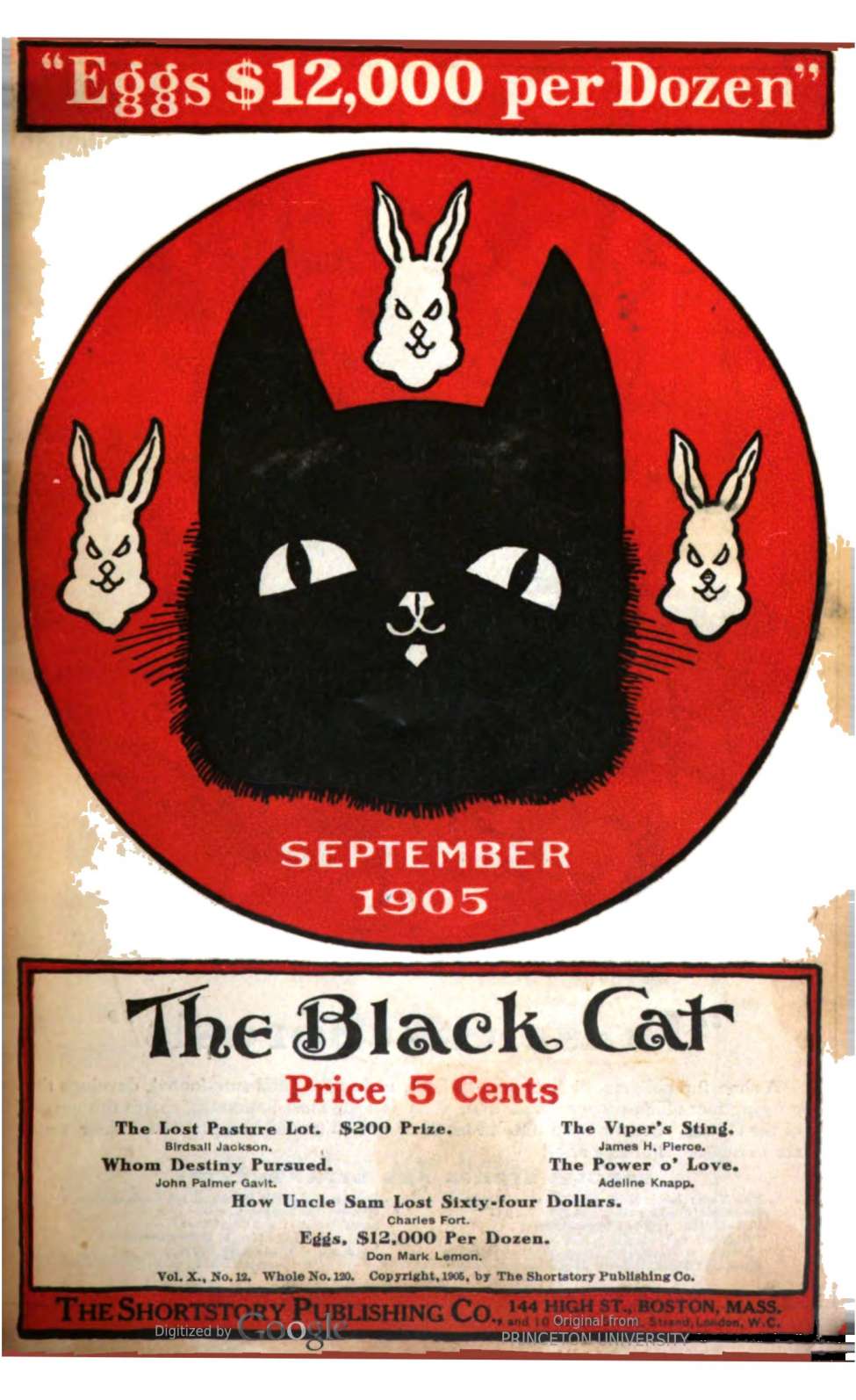 Book Cover For The Black Cat v10 12 - The Lost Pasture Lot - Birdsall Jackson