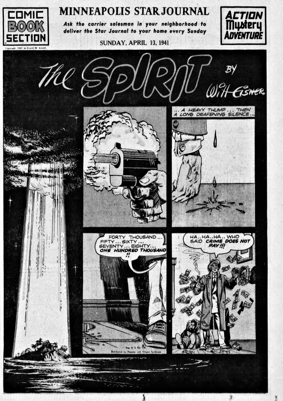 Book Cover For The Spirit (1941-04-13) - Minneapolis Star Journal (b/w)