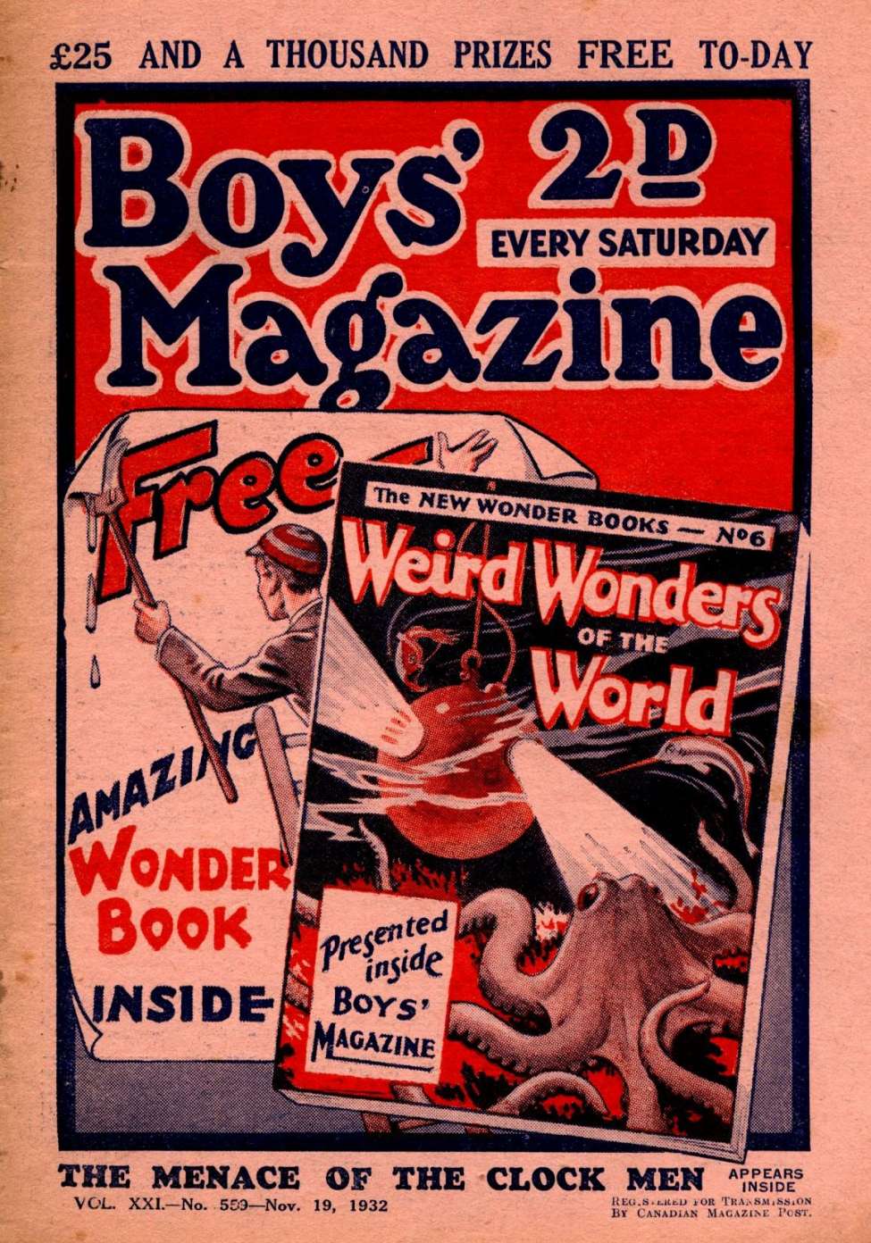 Comic Book Cover For Boys' Magazine 559