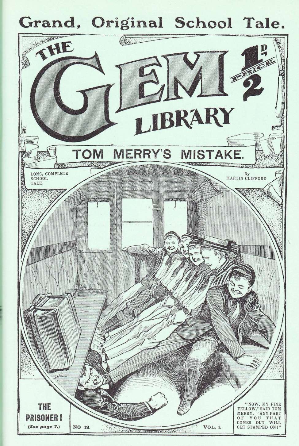 Comic Book Cover For The Gem v1 13 - Tom Merry’s Mistake