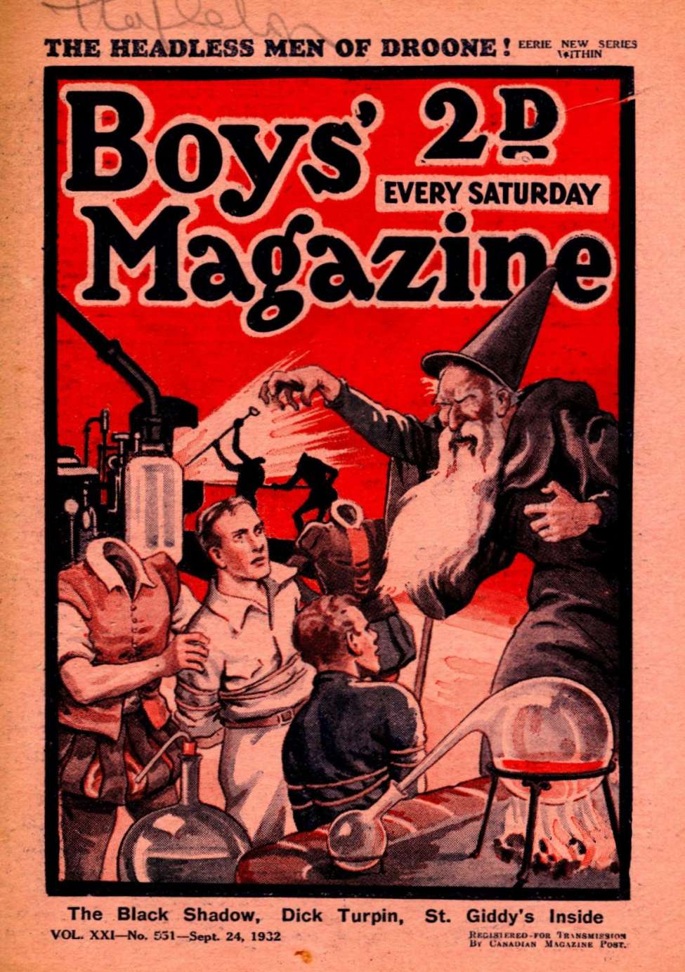 Book Cover For Boys' Magazine 551