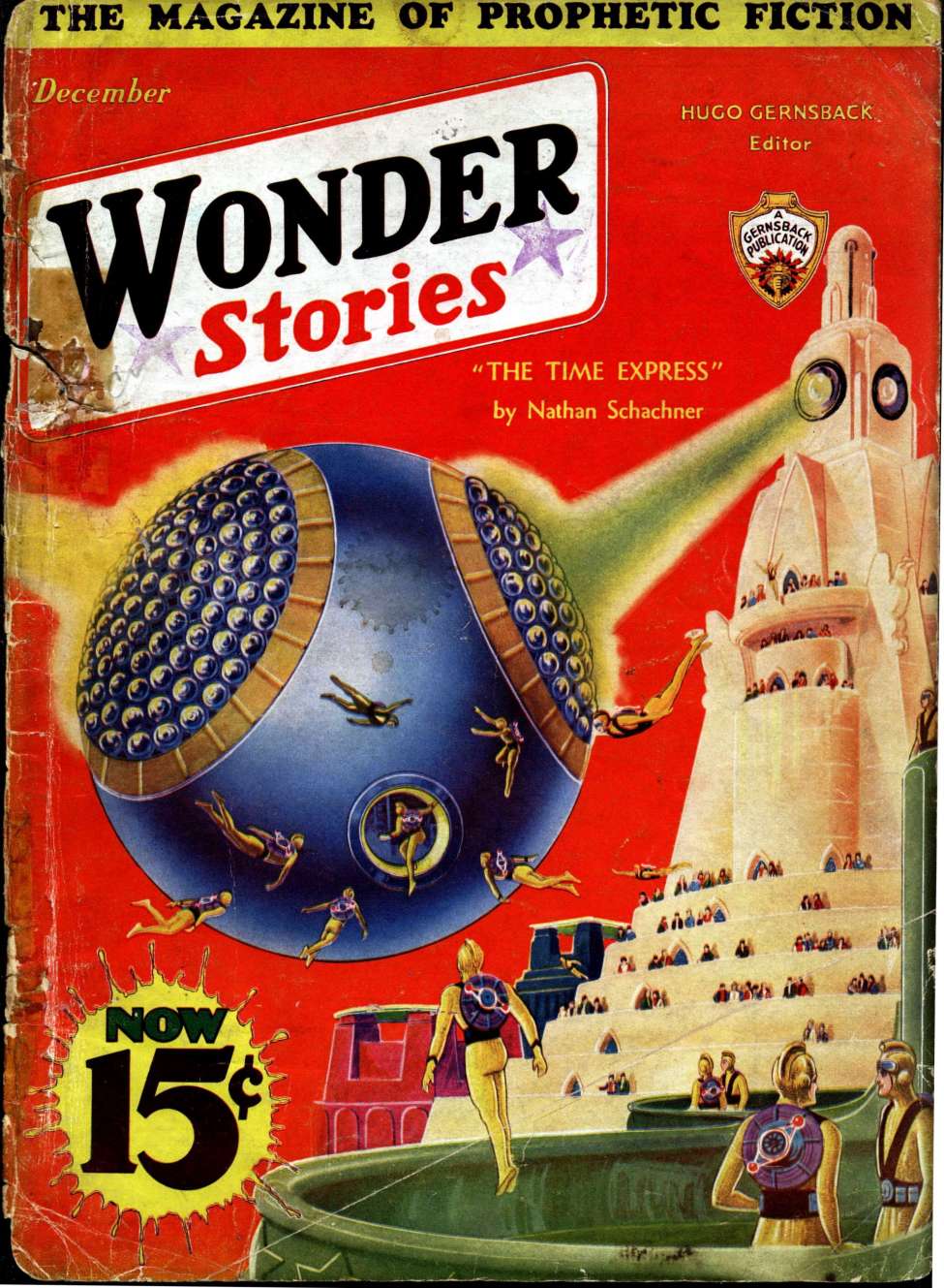 Comic Book Cover For Wonder Stories v4 7 - The Wreck of the Asteroid - Laurence Manning