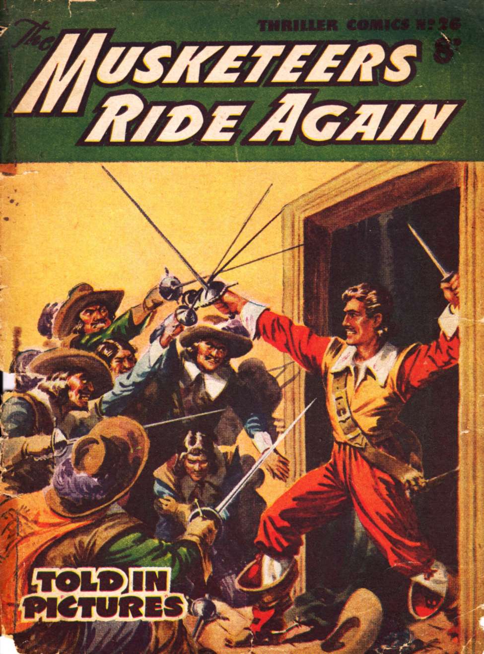 Book Cover For Thriller Comics 26 - The Musketeers Ride Again
