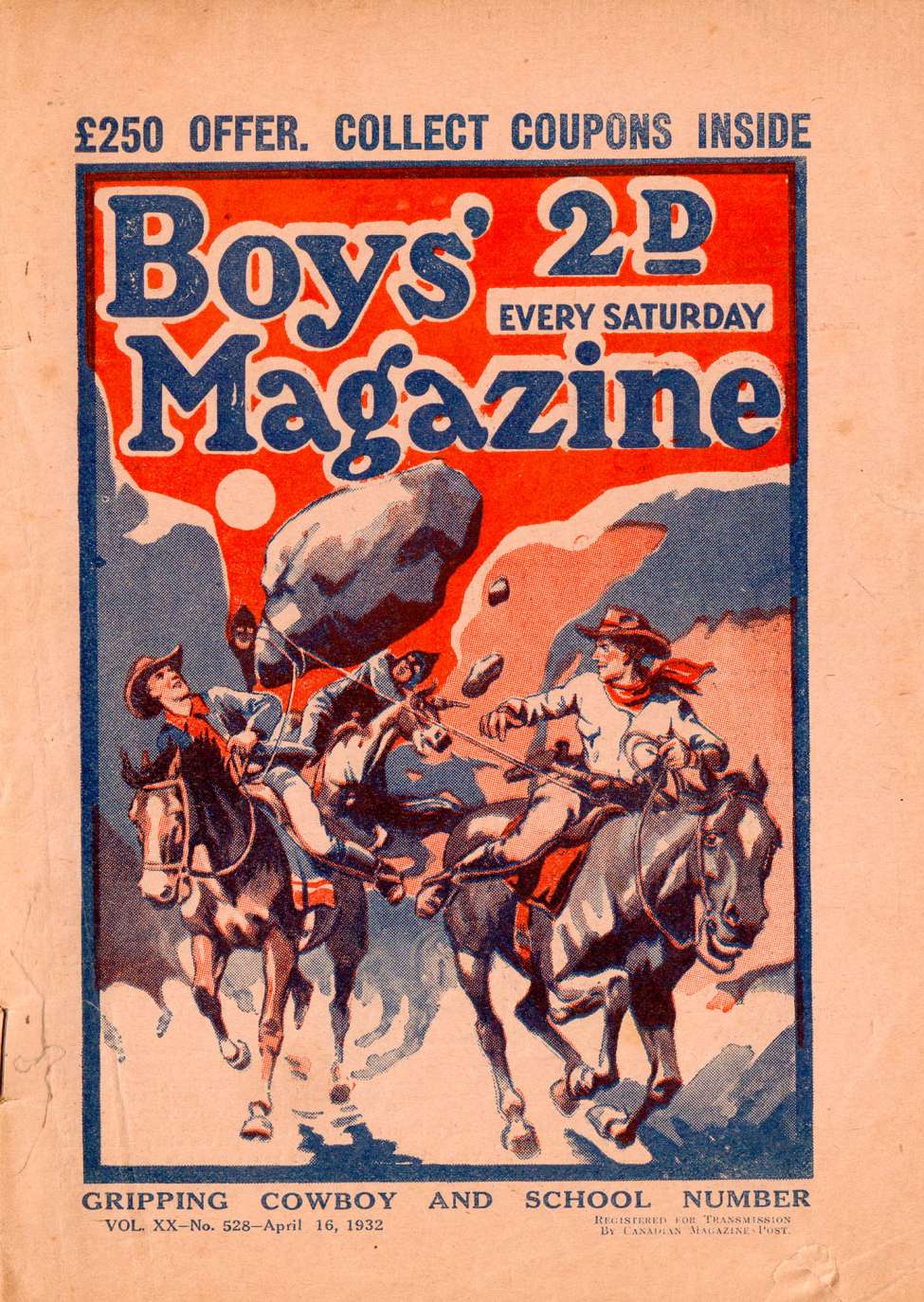 Comic Book Cover For Boys' Magazine 528