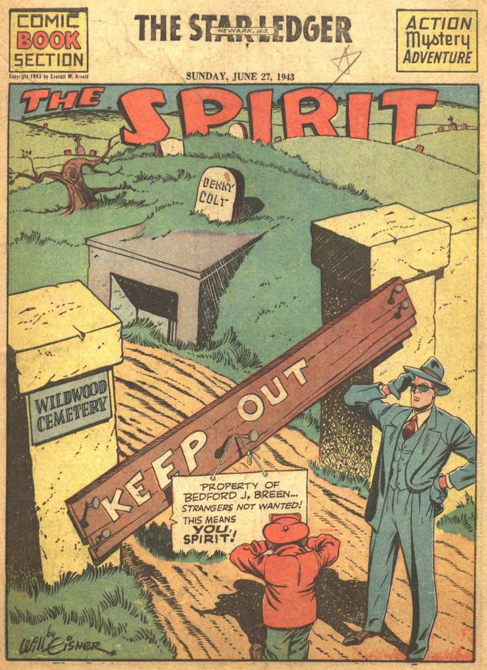 Comic Book Cover For The Spirit (1943-06-27) - Star-Ledger