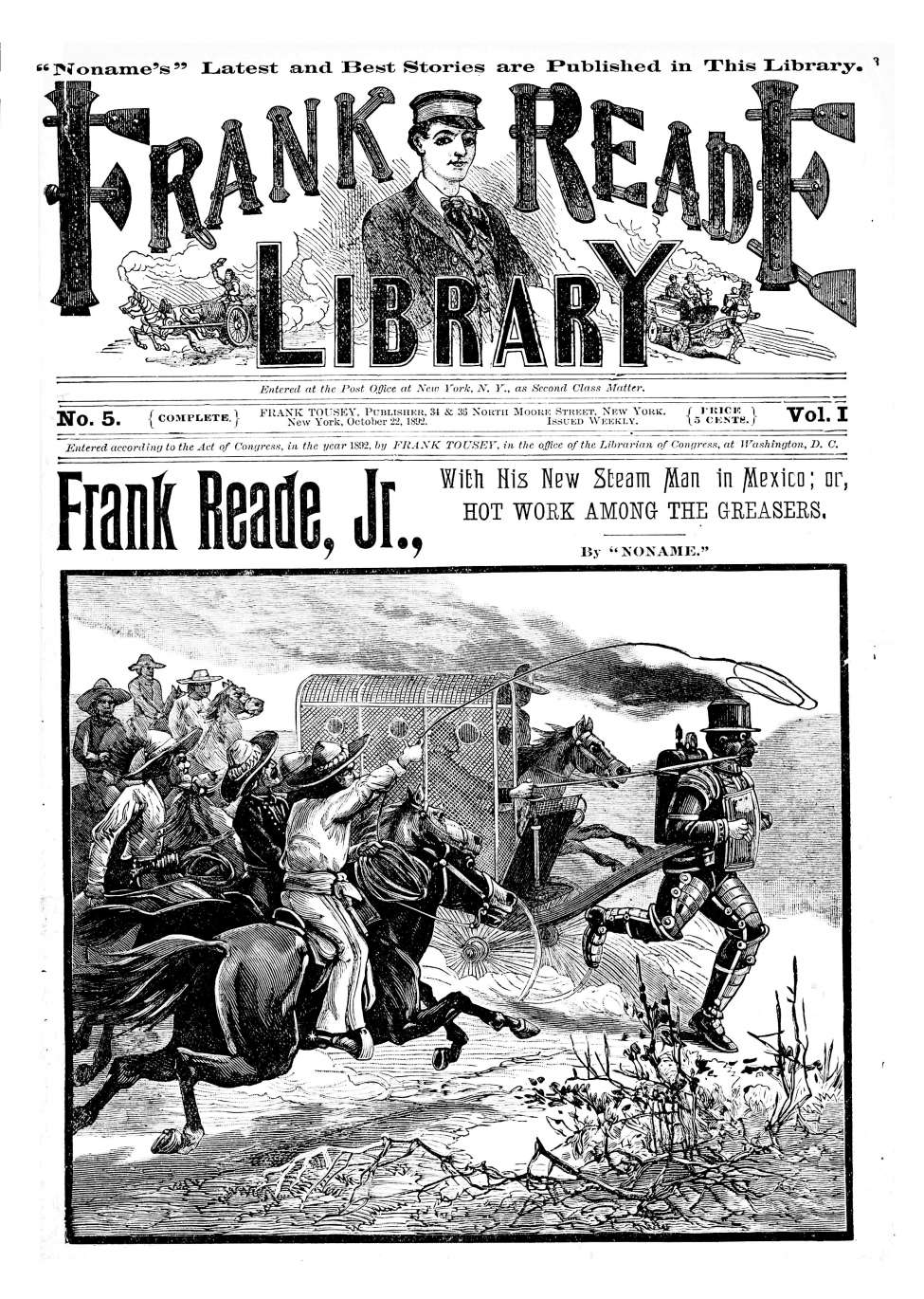 Comic Book Cover For v01 5 - Frank Reade, Jr., with His New Steam Man in Mexico